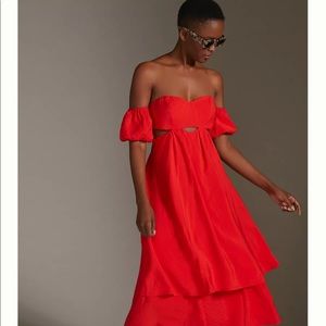 NWT Anthropologie off the shoulder midi dress